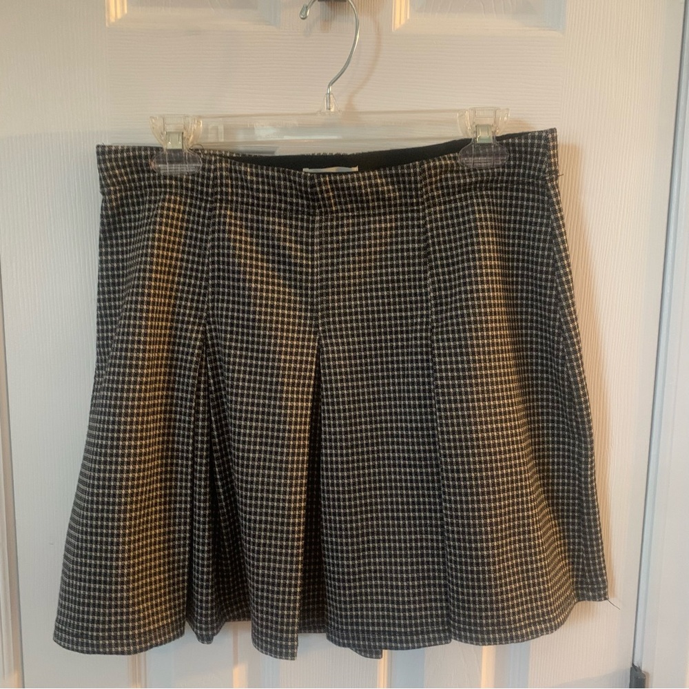 Women’s Large Max Studio Black & White Checked Skirt